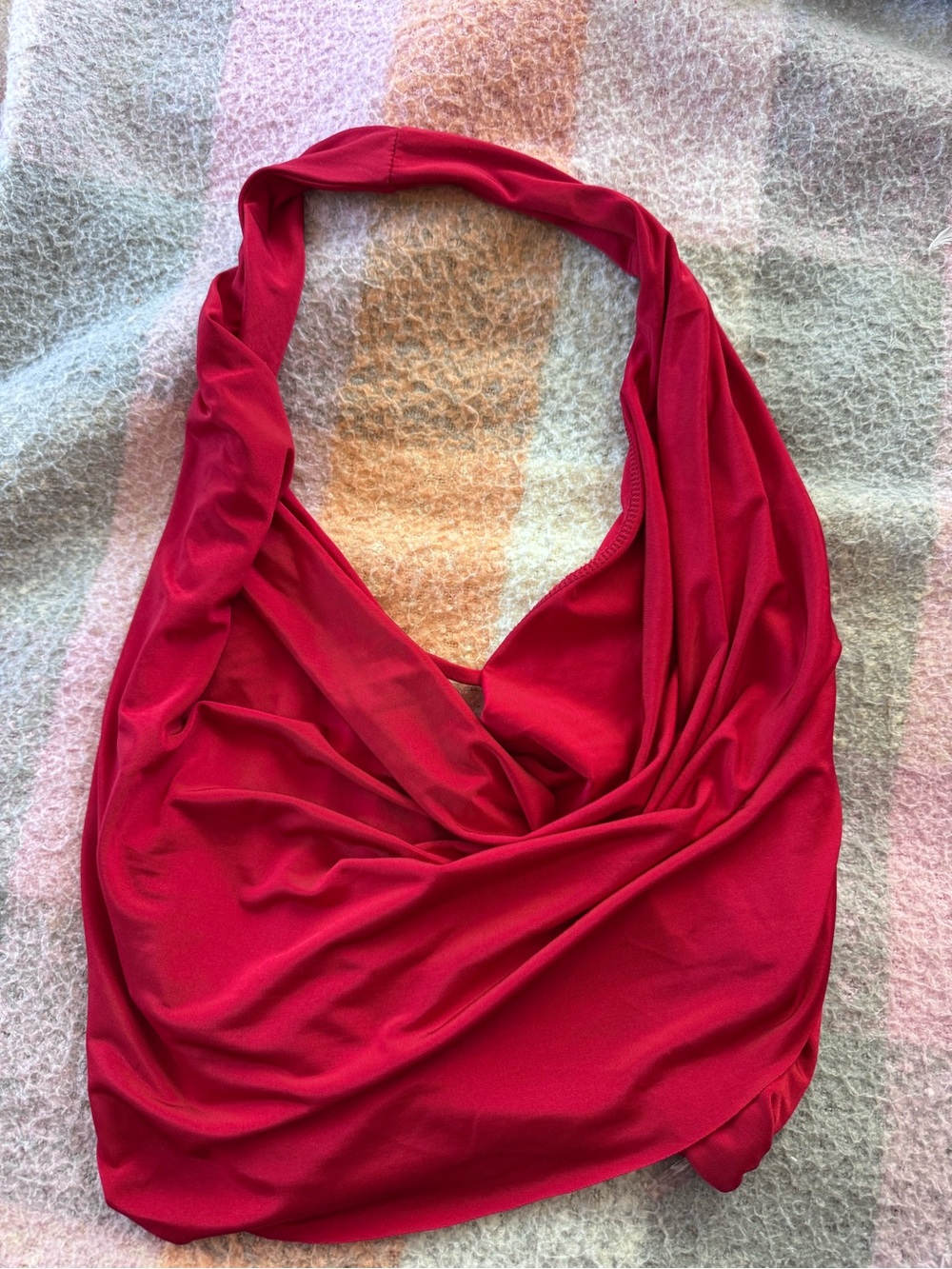 Windsor Red Draped Halter Tank Top